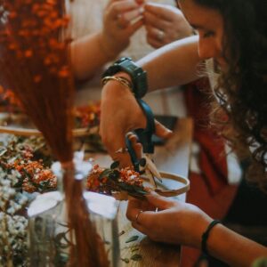 Atelier Couronne en fleurs séchées