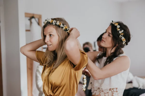 Couronne de tête en fleurs séchées – Image 2