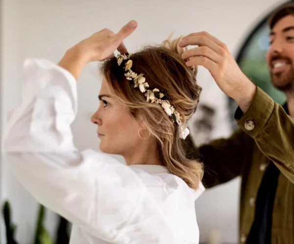 Couronne de tête en fleurs séchées – Image 4