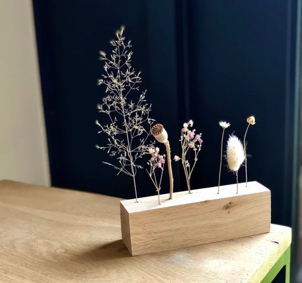 Jardinière en bois fleurie