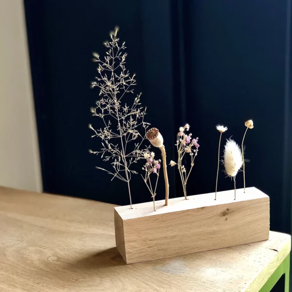 Jardinière en bois fleurie