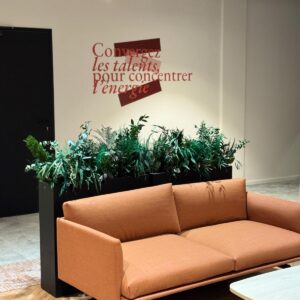 Jardinière avec feuillage stabilisé